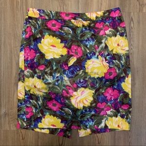 The Pencil Skirt J. Crew Pink Floral Design